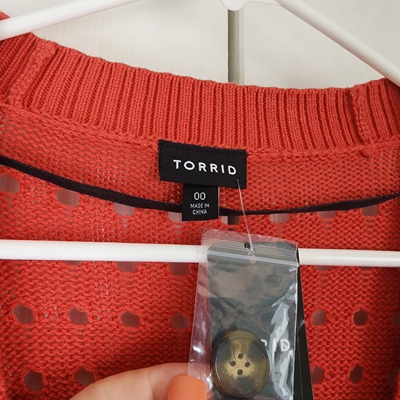 Torrid Cable Boyfriend Cardigan Sweater Baked Apple Sz 00 - Picture 7 of 13